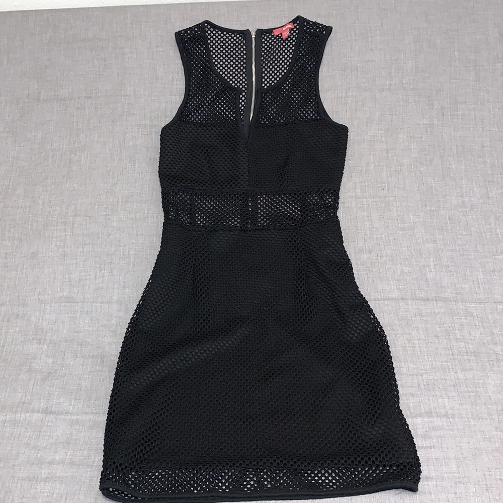 Bongo Black Fishnet Mini Body Con Dress Size Small